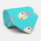 Schattigee cyaan geel en roze vis stropdas (Opgerold)