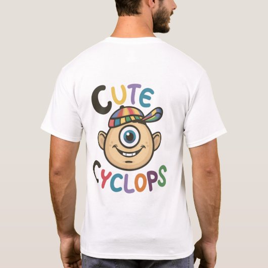 🥺👕 Schattigee Cyclops Mannen Basic T-Shirt 🥺👕 (Achterkant)