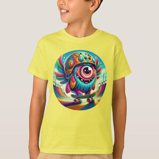 Schattigee Cyclops Skater T-shirt (Voorkant)