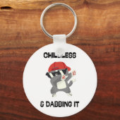 Schattigee dabbing cat voor kinderloze lady harris sleutelhanger (Voorkant)