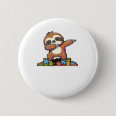 Schattigee Dabbing Luiaard Autisme Bewustzijn Auti Ronde Button 5,7 Cm (Voorkant)