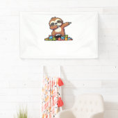 Schattigee Dabbing Luiaard Autisme Bewustzijn Auti Spandoek (Insitu)