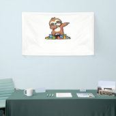 Schattigee Dabbing Luiaard Autisme Bewustzijn Auti Spandoek (Beurs)