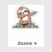 Schattigee Dabbing Luiaard Autisme Bewustzijn Auti Sticker (Vel)
