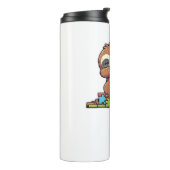 Schattigee Dabbing Luiaard Autisme Bewustzijn Auti Thermosbeker (Gedraaid links)