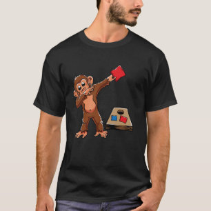 Schattigee Dabbing Monkey Cornhole Boys Verjaardag T-shirt