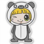 Schattigee Dabbing Panda - Grappige Sticker (Voorkant)