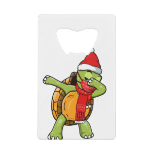 Schattigee Dabbing Turtle Wears Gezichtsmasker Dab Creditkaart Flessenopener