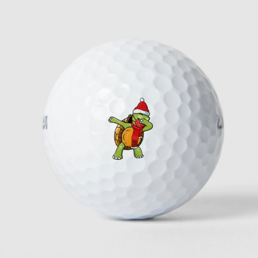 Schattigee Dabbing Turtle Wears Gezichtsmasker Dab Golfballen (Voorkant)