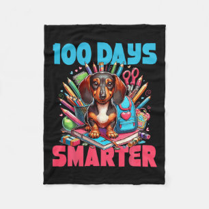 Schattigee Dachshund 100e schooldag 100 dagen Smar Fleece Deken