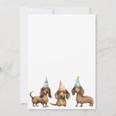 Schattigee Dachshund Dog 40e Verjaardagsfeestuitno Kaart (Achterkant)