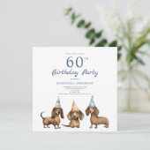 Schattigee Dachshund Dog 60e Verjaardagsfeestuitno (Staand voorkant)