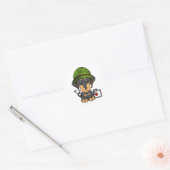 Schattigee Dachshund Dog Dragen legerhelm Ronde Sticker (Envelop)