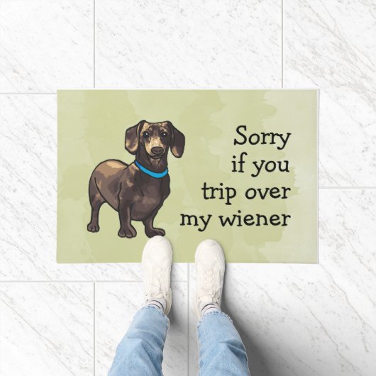 Schattigee Dachshund Funny Wiener Deurmat (Binnen)