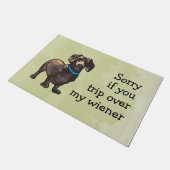 Schattigee Dachshund Funny Wiener Deurmat (Schuin)