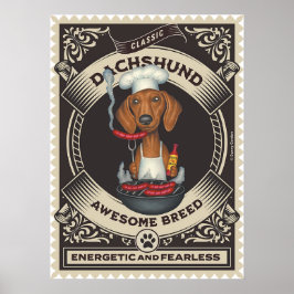 Schattigee Dachshund Grilling Wieners Poster