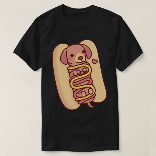 Schattigee Dachshund Hotdog Bun T-shirt (Design voorkant)