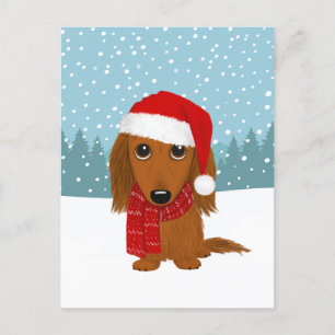 Schattigee Dachshund Kerst Huisdier Dog Holiday Cu Briefkaart