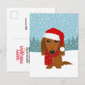 Schattigee Dachshund Kerst Huisdier Dog Holiday Cu Briefkaart (Voorkant / Achterkant)