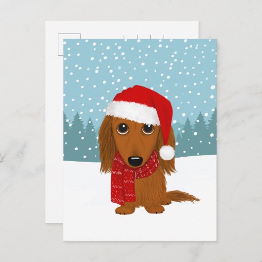 Schattigee Dachshund Kerst Huisdier Dog Holiday Cu Briefkaart (Voorkant / Achterkant)