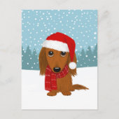 Schattigee Dachshund Kerst Huisdier Dog Holiday Cu Briefkaart (Voorkant)
