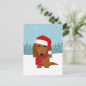 Schattigee Dachshund Kerst Huisdier Dog Holiday Cu Briefkaart (Staand voorkant)