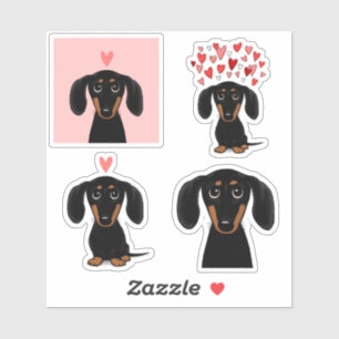 Schattigee Dachshund Puppy Dog Valentijn Stickers