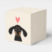 Schattigee Dachshund Puppy met Hart Bedankdoosjes (Voorkant Zijde)