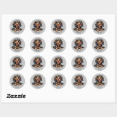 Schattigee Dachshund Puppy Ronde Sticker Custom (Vel)