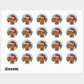 Schattigee Dachshund Santa Wiener Hondenkerst Ronde Sticker (Vel)