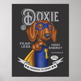 Schattigee Dachshund Superhero Poster
