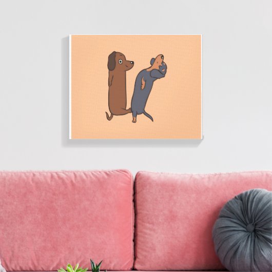 Schattigee Dachshund Woonkamer Canvas Afdruk (Insitu (Woonkamer))