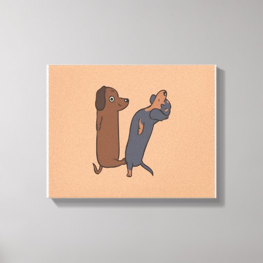 Schattigee Dachshund Woonkamer Canvas Afdruk (Voorkant)
