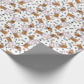 Schattigee Dachshundehonden dragen roze jumpers Cadeaupapier (Hoek)