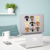Schattigee Dachshunds Doxie Color Variety Sticker  (Laptop op bureau)