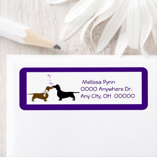 Schattigee Dachshunds retouradreslabel Etiket (Insitu)