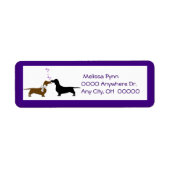 Schattigee Dachshunds retouradreslabel Etiket (Voorkant)