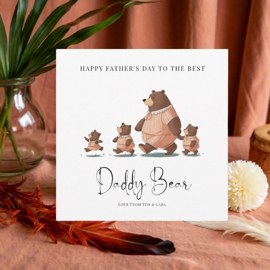 Schattigee Daddy Beer en Cubs Vaderdag Kaart