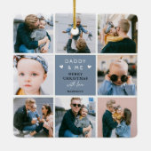 Schattigee 'Daddy & Me' Fotocollage Vrolijk Kerstf Keramisch Ornament (Achterkant)