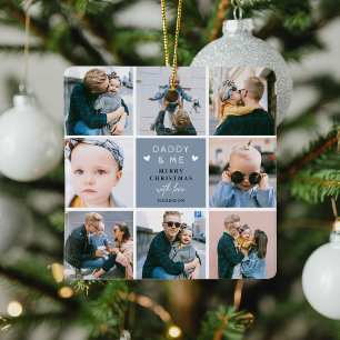 Schattigee 'Daddy & Me' Fotocollage Vrolijk Kerstf Keramisch Ornament