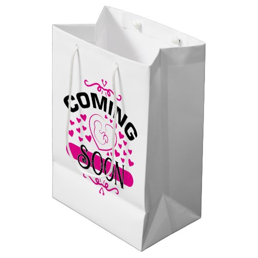 Schattigee Daddy-to-be woordkunst Grote Gift Bag Medium Cadeauzakje (Voorkant Gekanteld)