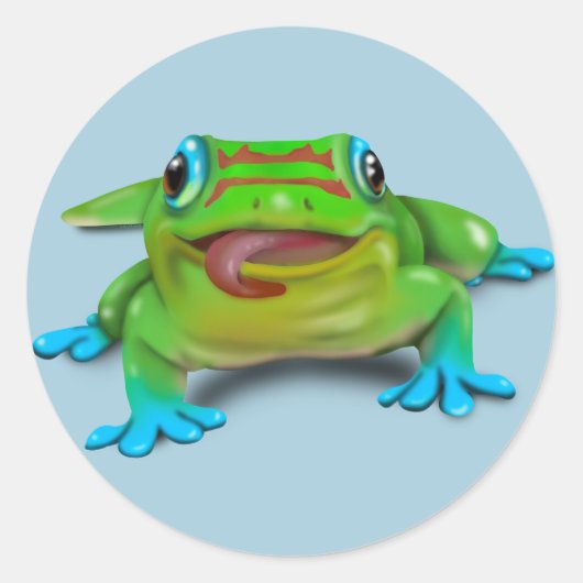 SCHATTIGEE DAG GEKKO RONDE STICKER (Voorkant)