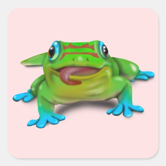 SCHATTIGEE DAG GEKKO VIERKANTE STICKER (Voorkant)