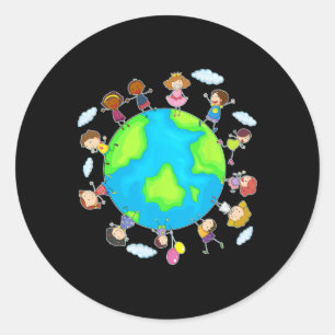 Schattigee Dag van de Aarde 2025 Save Environment Ronde Sticker