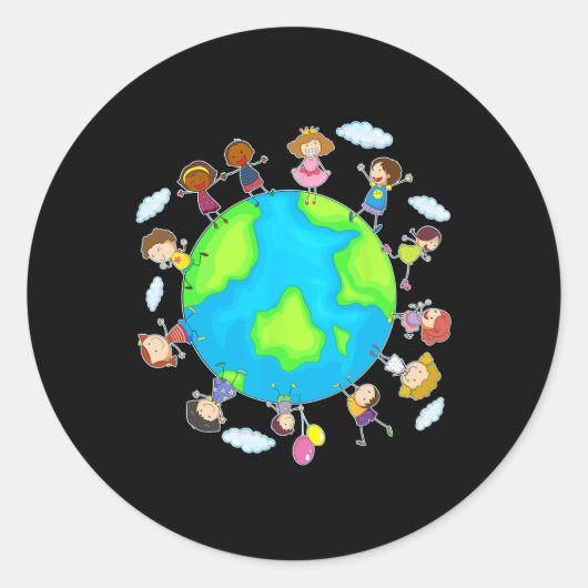 Schattigee Dag van de Aarde 2025 Save Environment Ronde Sticker (Voorkant)