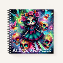 Schattigee dag van de dode pop en suikerschedels k notitieboek