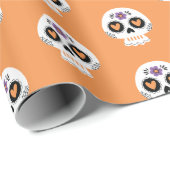 Schattigee Dag van de Dode Suikerschedel Cadeaupapier (Rol Hoek)