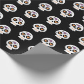 Schattigee Dag van de Dode Suikerschedel Cadeaupapier (Hoek)