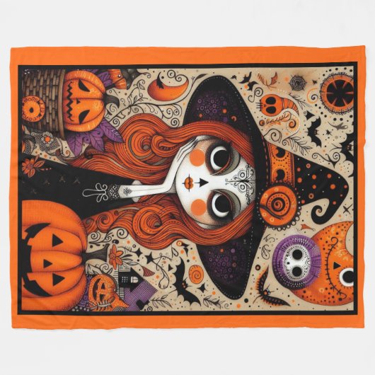 Schattigee dag van de heks fleece deken (Voorkant (Horizontaal))