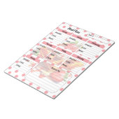 Schattigee dagelijkse aardbei trakteert maaltijdpl notitieblok (Schuin)